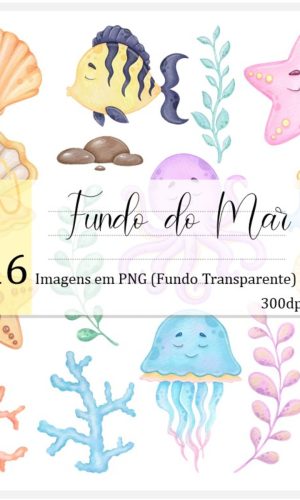 Kit Digital - Fundo do Mar Aquarela