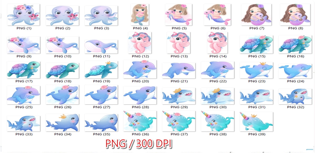 Kit Digital Fundo Do Mar Aquarela + 33 V. - Imagem 2