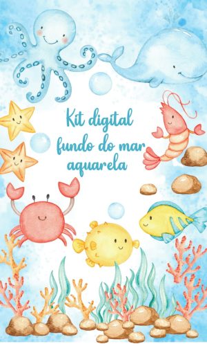 Kit Digital Fundo do Mar Aquarela