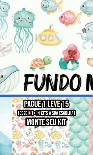 Kit Digital Fundo do Mar Aquarelado