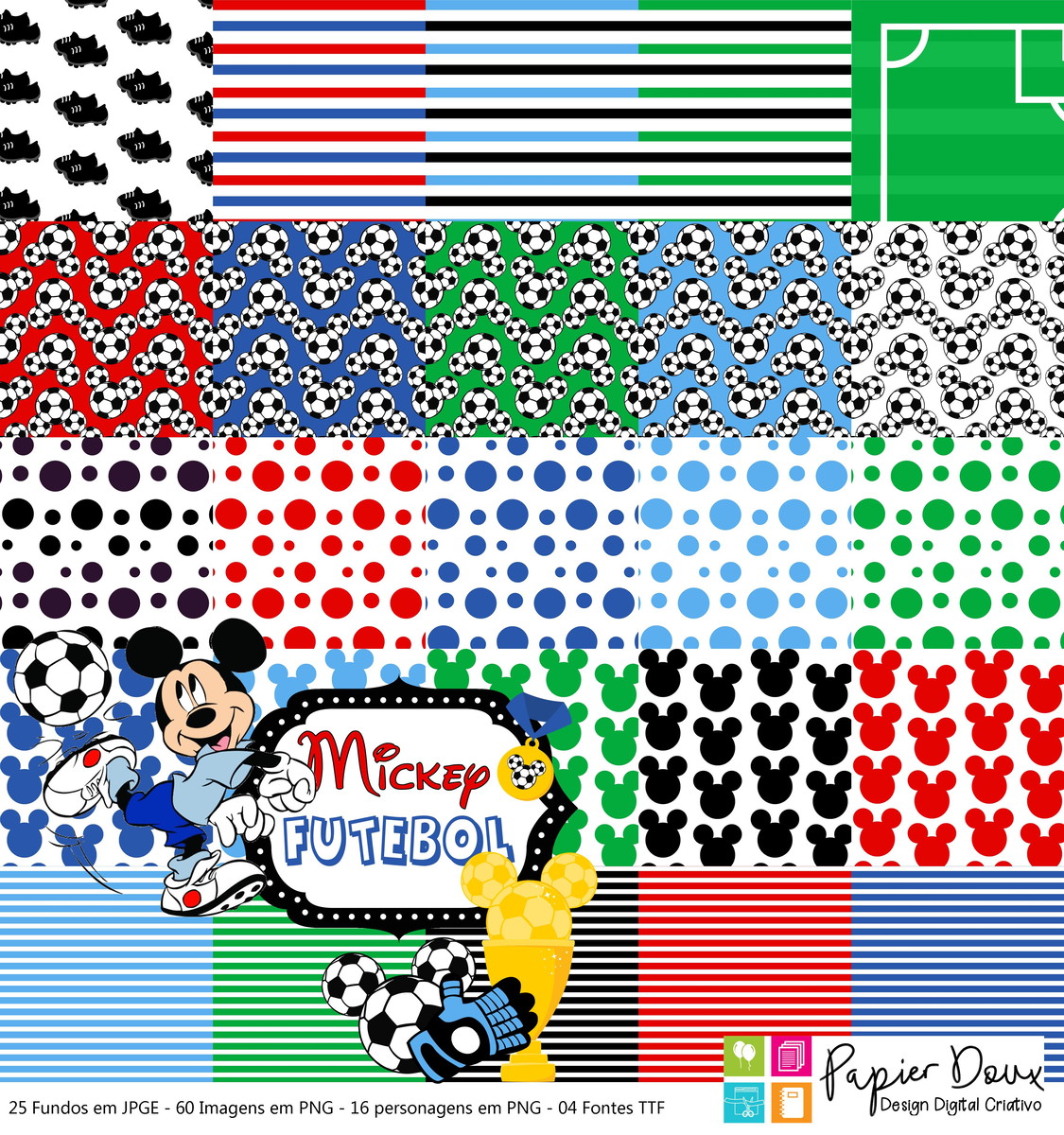 Kit Digital Futebol Mickey