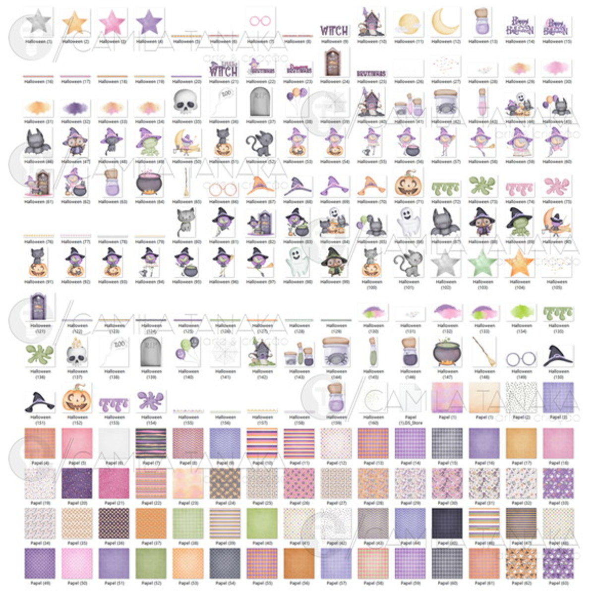 Kit Digital Halloween 12 Aquarela (pague 1 Leve 3) - Imagem 2