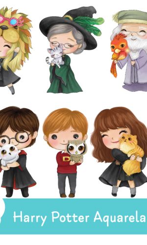 Kit Digital - Harry Potter Aquarela 01