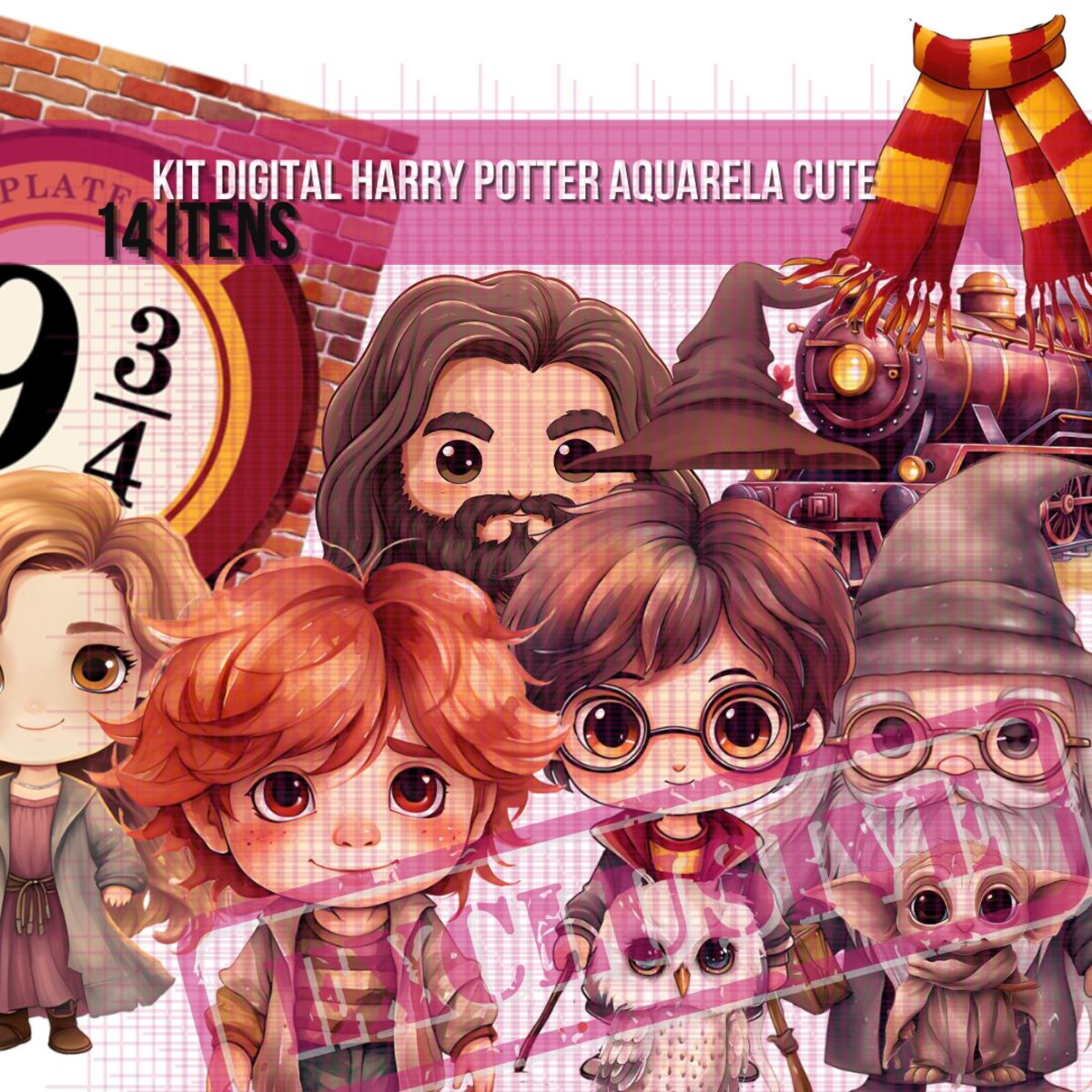 Kit Digital Harry Potter Aquarela Exclusivo