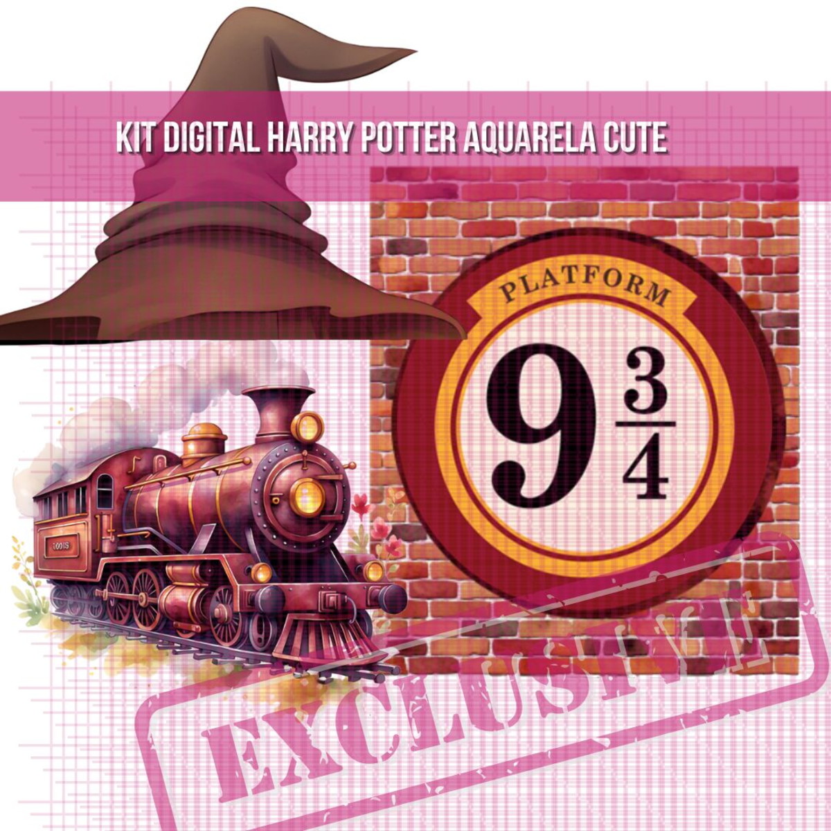 Kit Digital Harry Potter Aquarela Exclusivo - Imagem 4