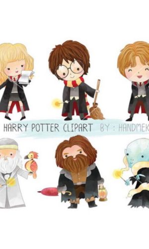 kit Digital Harry Potter Aquarelado PNG- Scrapbook