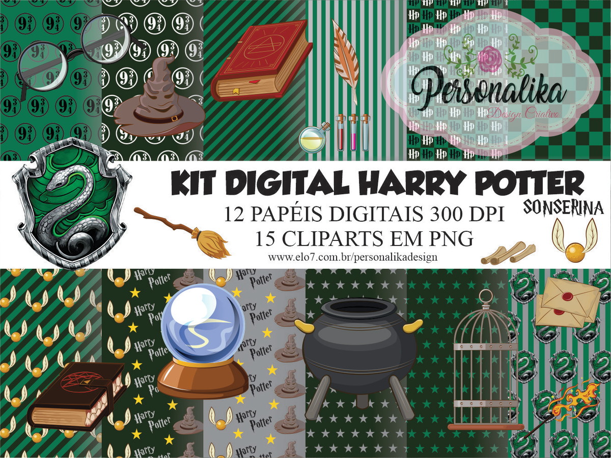 Kit Digital Harry Potter (sonserina)