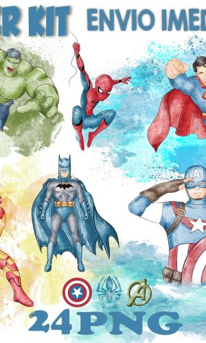Kit Digital Heróis Aquarela
