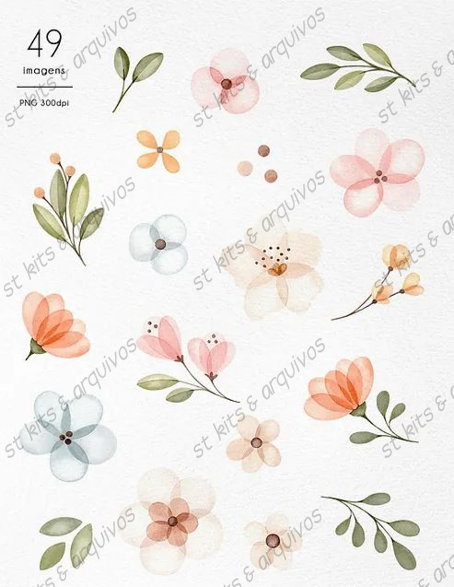 Kit Digital Jardim dos Sonhos em Aquarela - Imagem 3