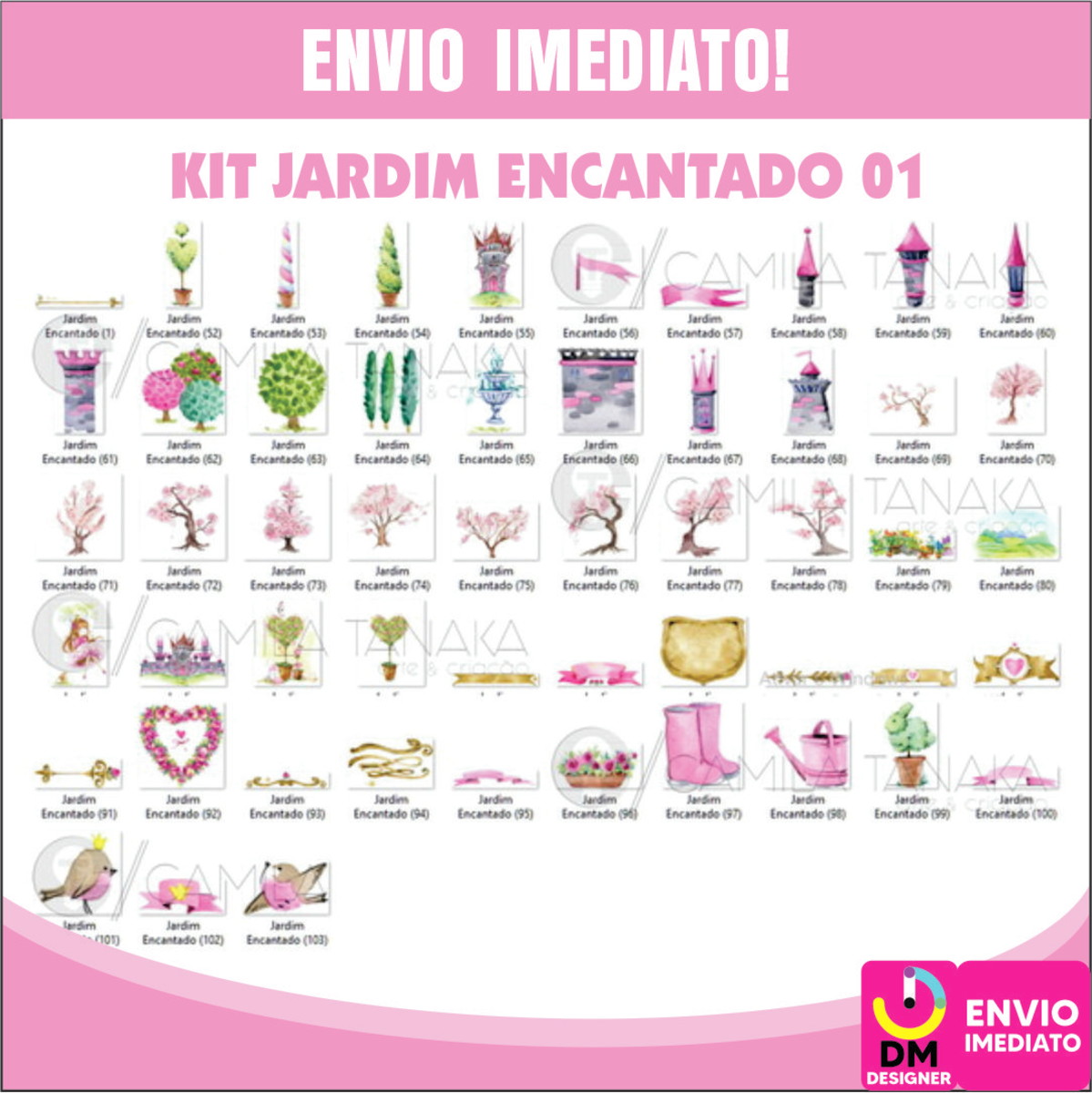 Kit Digital Jardim Encantado Aquarela 01 - Imagem 2