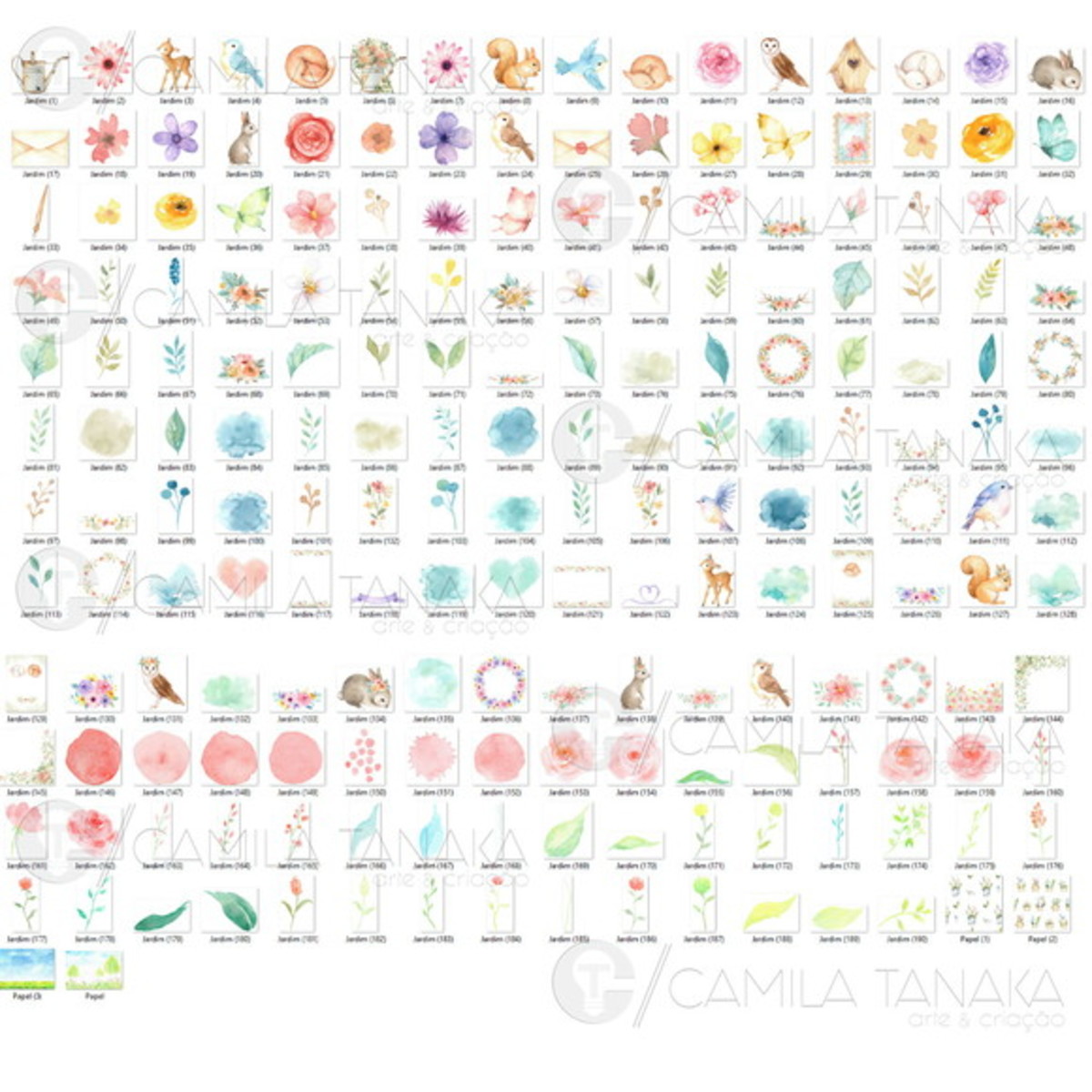 Kit Digital Jardim Encantado Aquarela 4 (pague 1 Leve 3) - Imagem 2