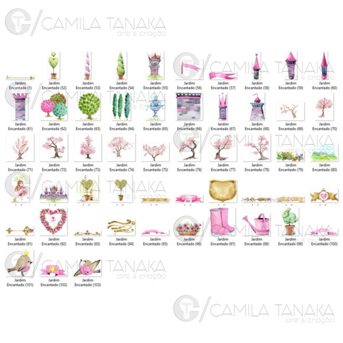 Kit Digital Jardim Encantado Aquarela (pague 1 Leve 3) - Imagem 2