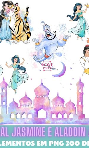 Kit Digital Jasmine e Aladdin Aquarela