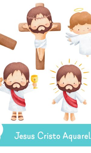 Kit Digital - Jesus Cristo Aquarela
