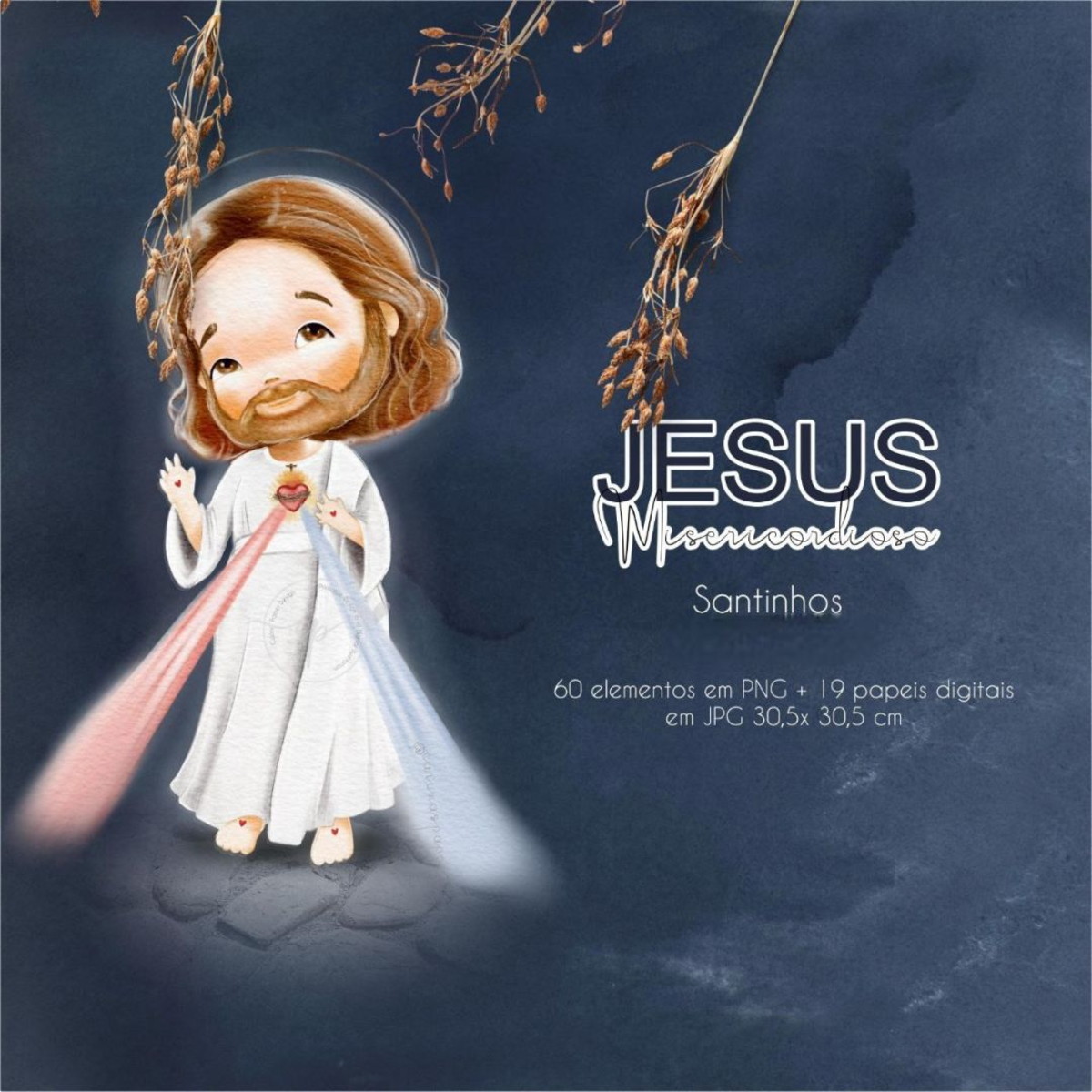 Kit Digital Jesus Misericordioso-aquarelado/+20kits Cod:9941 - Imagem 4