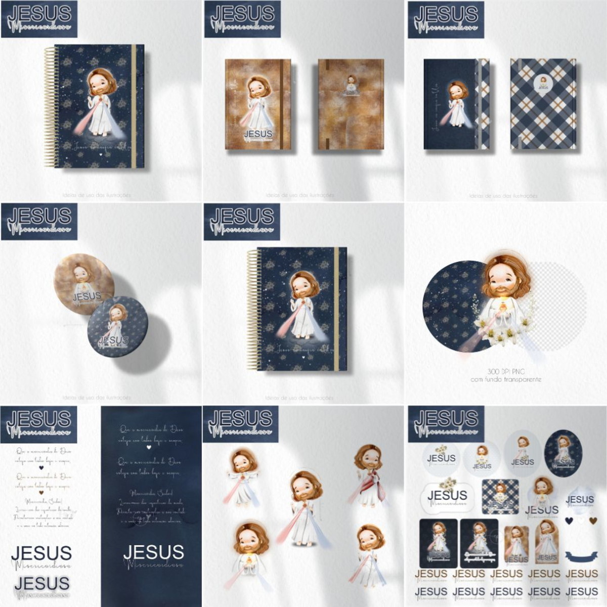 Kit Digital Jesus Misericordioso-aquarelado/+20kits Cod:9941 - Imagem 3