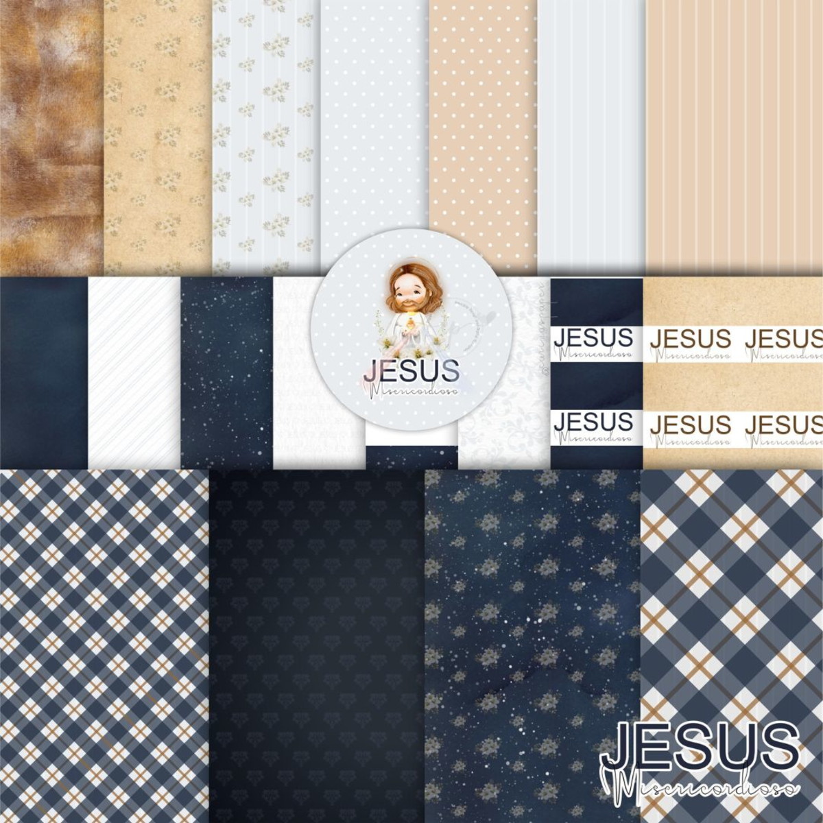 Kit Digital Jesus Misericordioso-aquarelado/+20kits Cod:9941 - Imagem 2