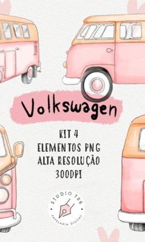 Kit Digital Kombi Rosa Aquarela 4 PNG -C.107