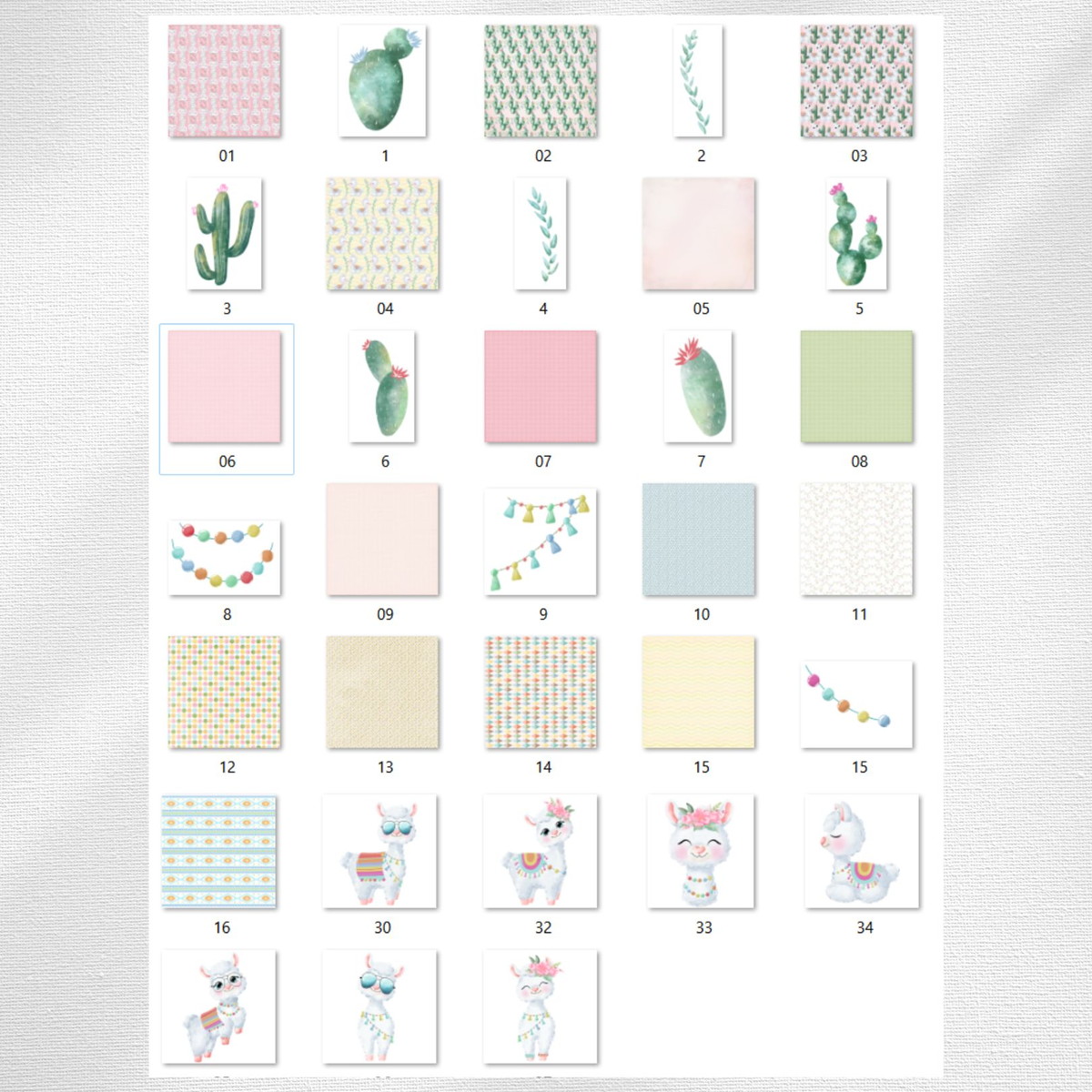 Kit Digital Lhama Aquarela - Imagem 2