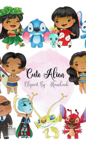 Kit Digital Lilo e Stitch Aquarela #781