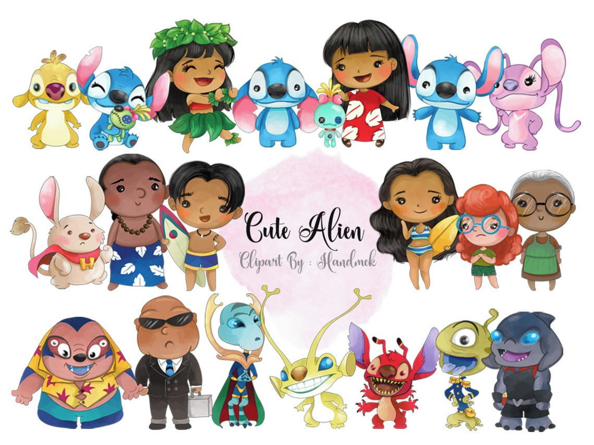 Kit Digital Lilo e Stitch Aquarela #781