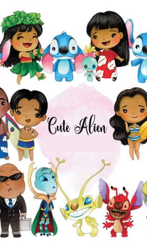 Kit Digital Lilo e Stitch Aquarela