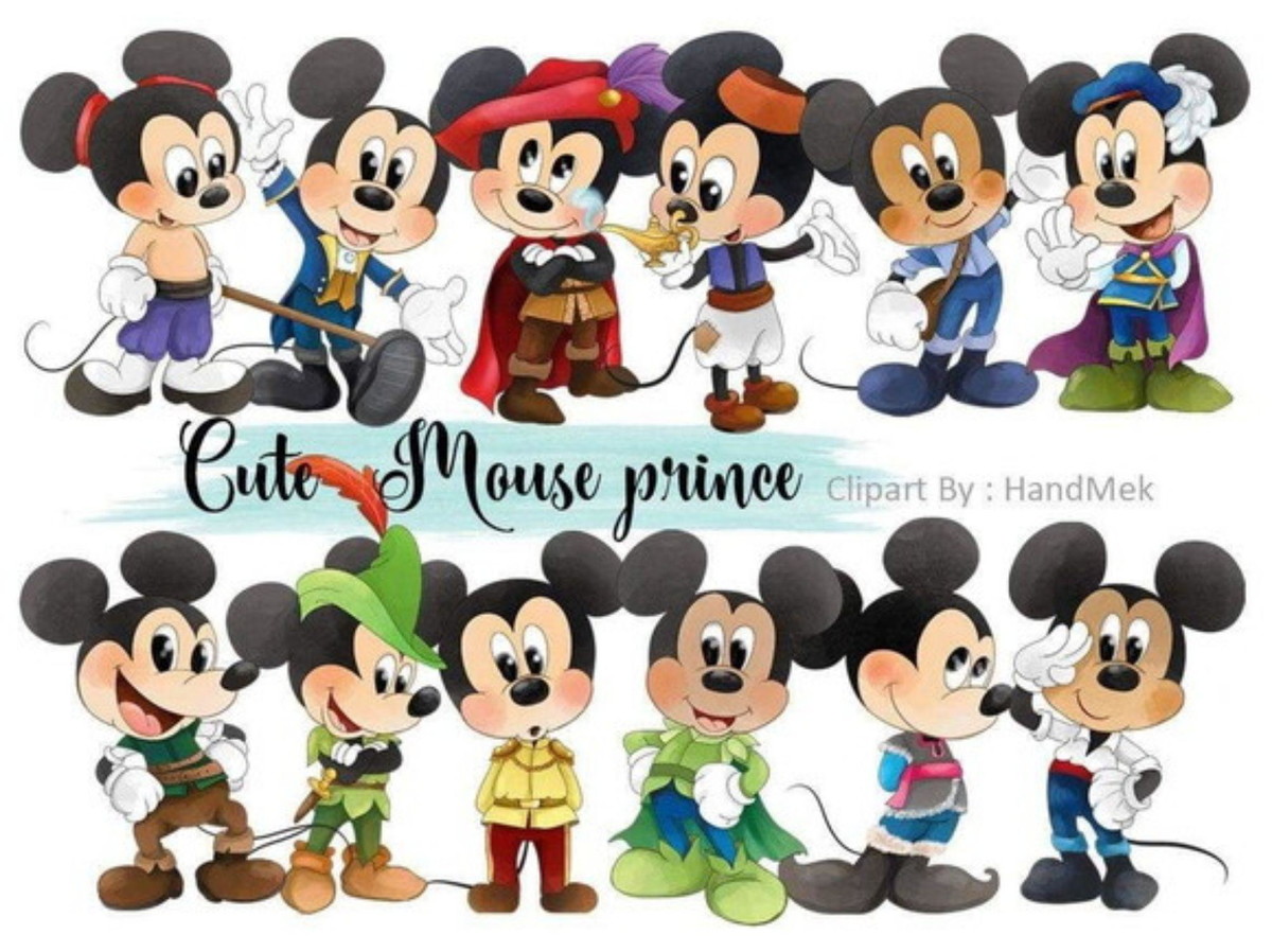 kit Digital Mickey aquarela PNG- Scrapbook