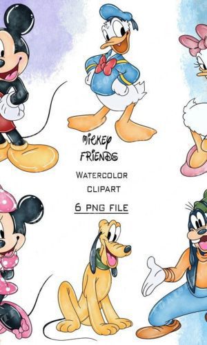 Kit Digital Mickey e Turma Aquarela