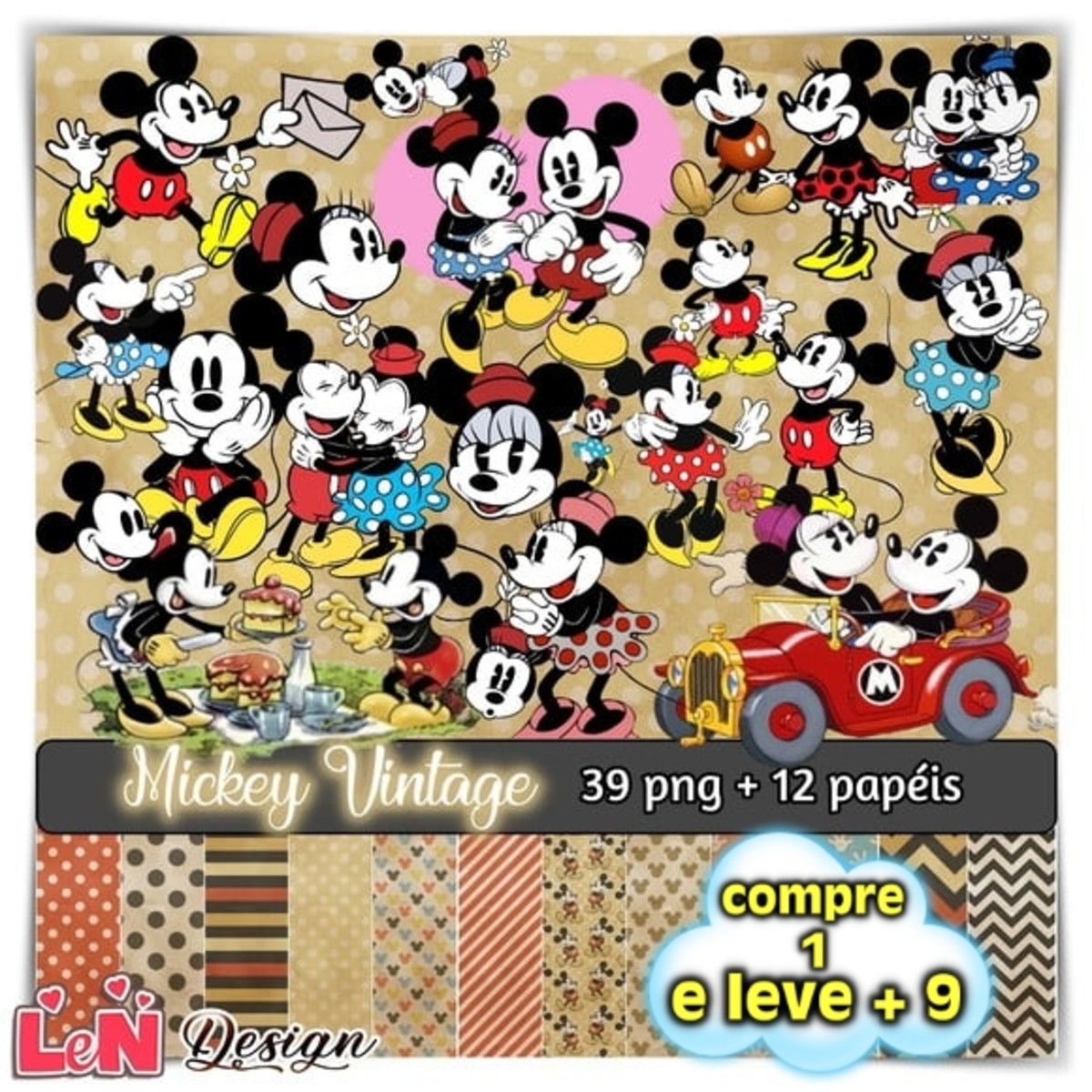 Kit Digital Mickey Vintage
