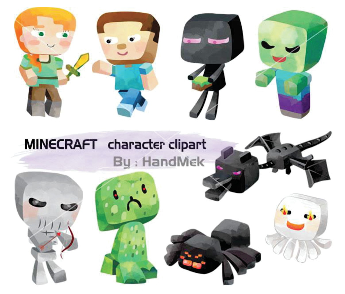 Kit digital minicraft aquarelado