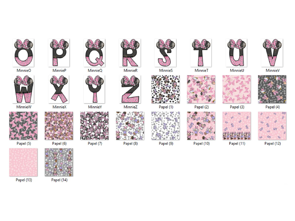 Kit Digital - Minnie Aquarela Glitter - Imagem 4