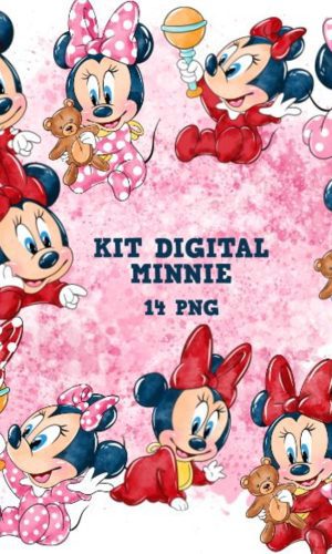 Kit Digital Minnie Baby Aquarela 1636