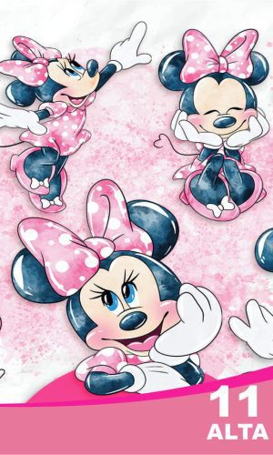 Kit Digital Minnie Rosa Aquarela