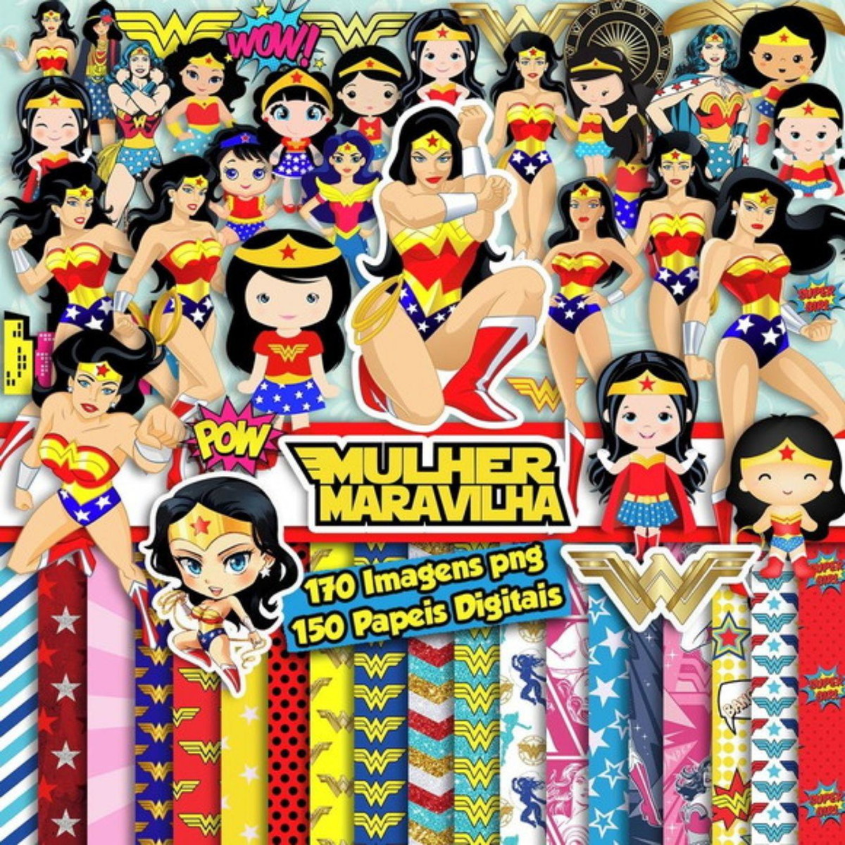 kit Digital Mulher Maravilhosa PNG - Scrapbook
