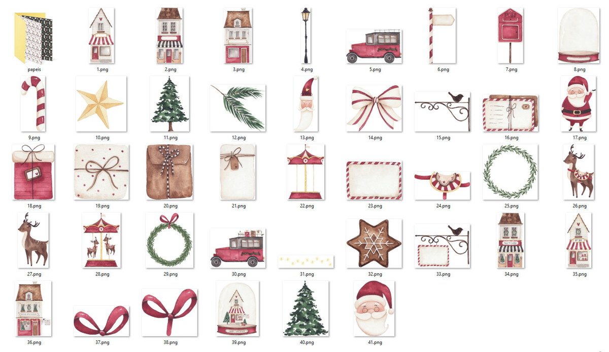 Kit Digital Natal Aquarela #01 - Imagem 2