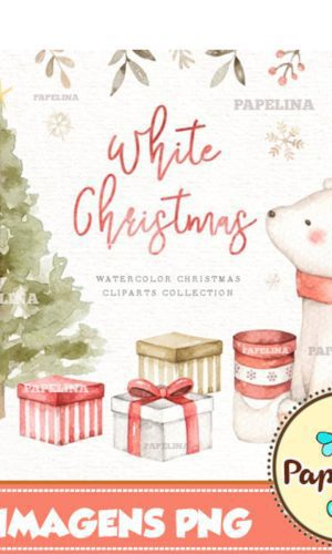 Kit Digital Natal Aquarela