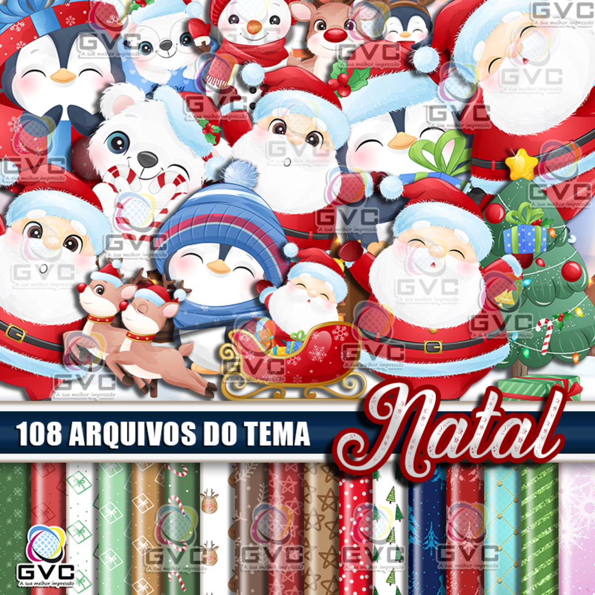 Kit Digital Natal Aquarela