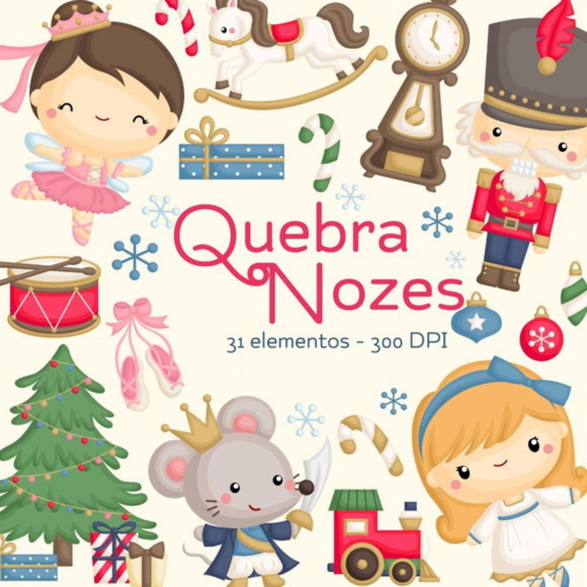 kit Digital Natal Aquarelado PNG- Scrapbook