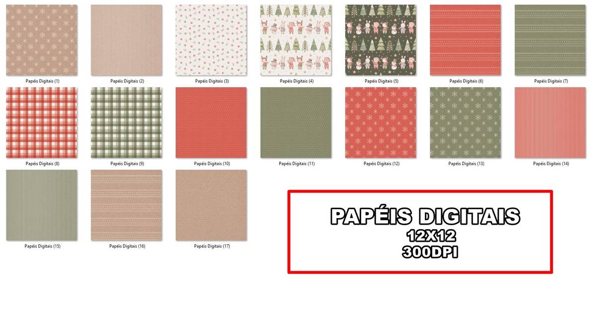 Kit Digital Natal no Bosque Aquarela - Imagem 3