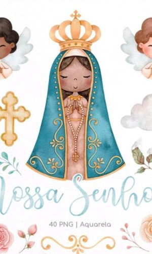 Kit Digital Nossa Senhora Aparecida Aquarela #03#