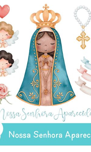Kit Digital - Nossa Senhora Aparecida Aquarela