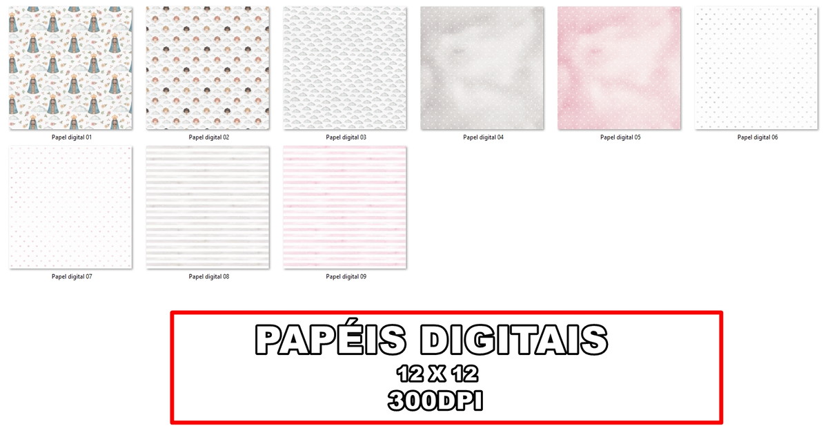 Kit Digital Nossa Senhora Aparecida Aquarela - Imagem 3