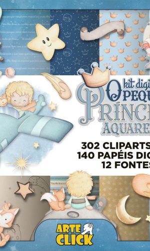 Kit Digital o Pequeno Príncipe Aquarela