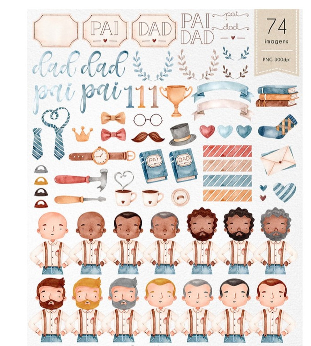 Kit Digital - Pai Aquarela - Imagem 2