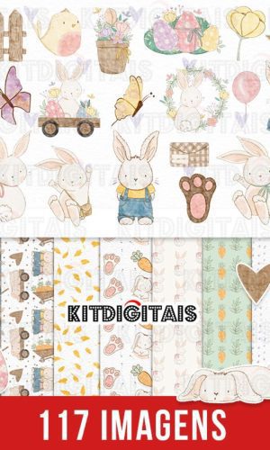 Kit Digital Pascoa Aquarela