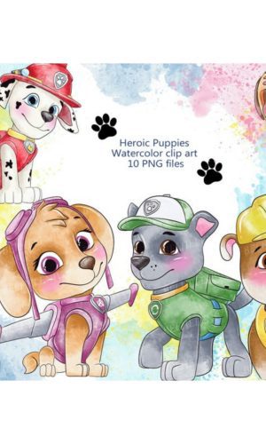 Kit Digital Patrulha Canina Aquarela #0012