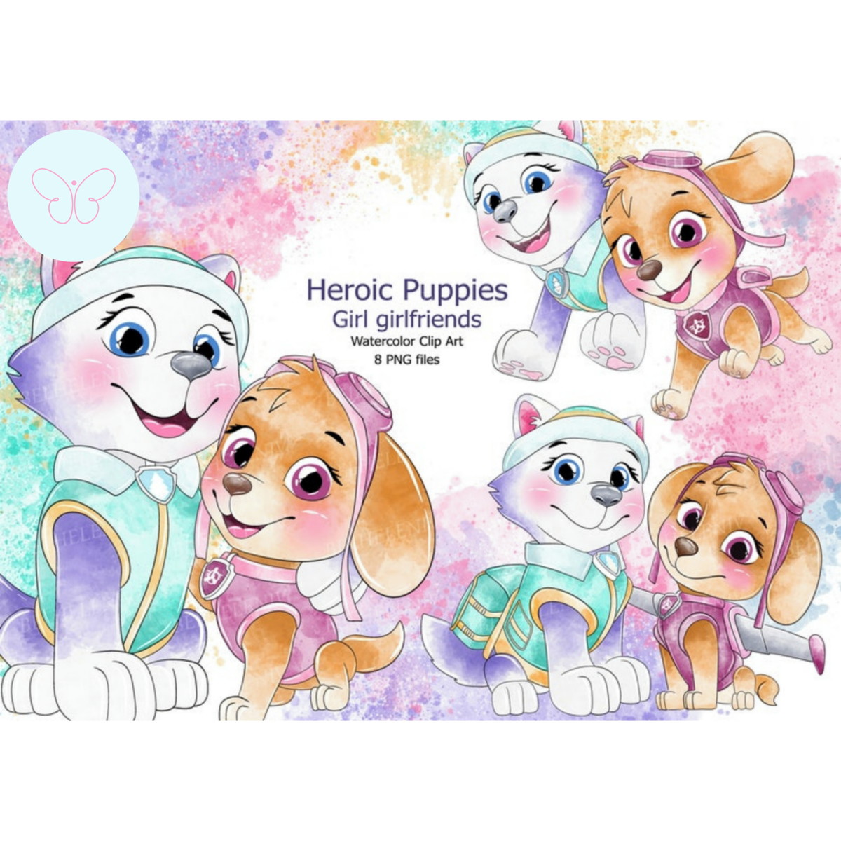 Kit Digital Patrulha Canina Aquarela #0013
