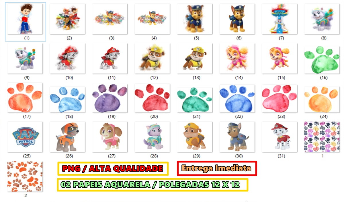 Kit Digital Patrulha Canina Aquarela - Imagem 2