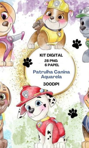 Kit Digital Patrulha Canina Aquarela Png 010 Compre 1 Leve 2