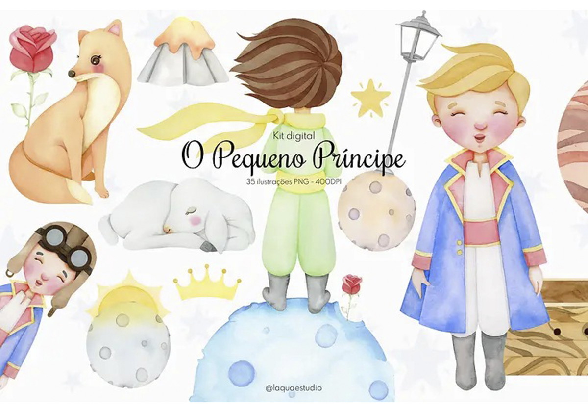 Kit Digital - Pequeno Principe Aquarela (2 em 1) - Imagem 2